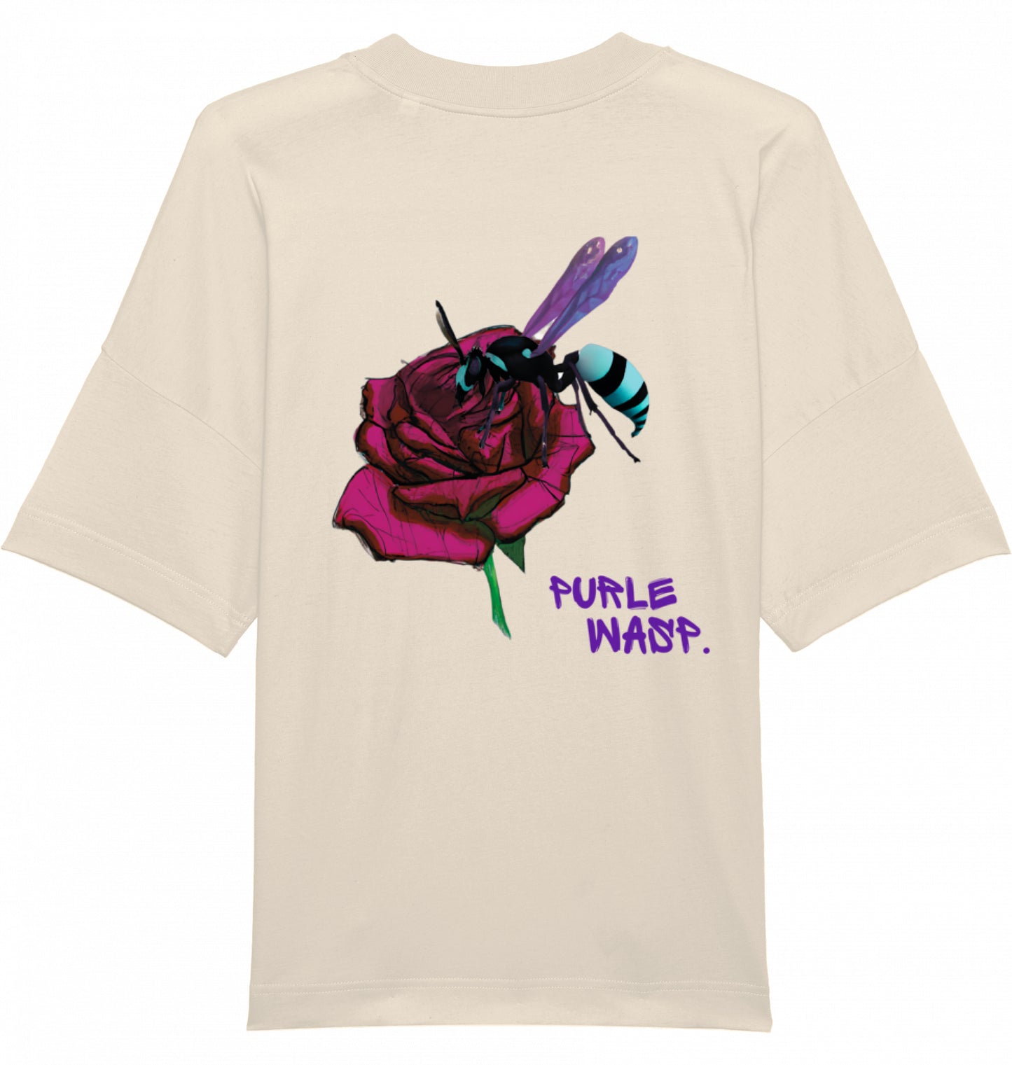 Wasp & Rose Oversized Tee in Natural Raw